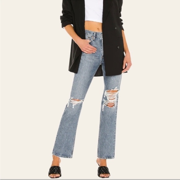 Agolde Lana Jean Mid Rise Vintage Straight Leg Denim Size 29 - Picture 3 of 13